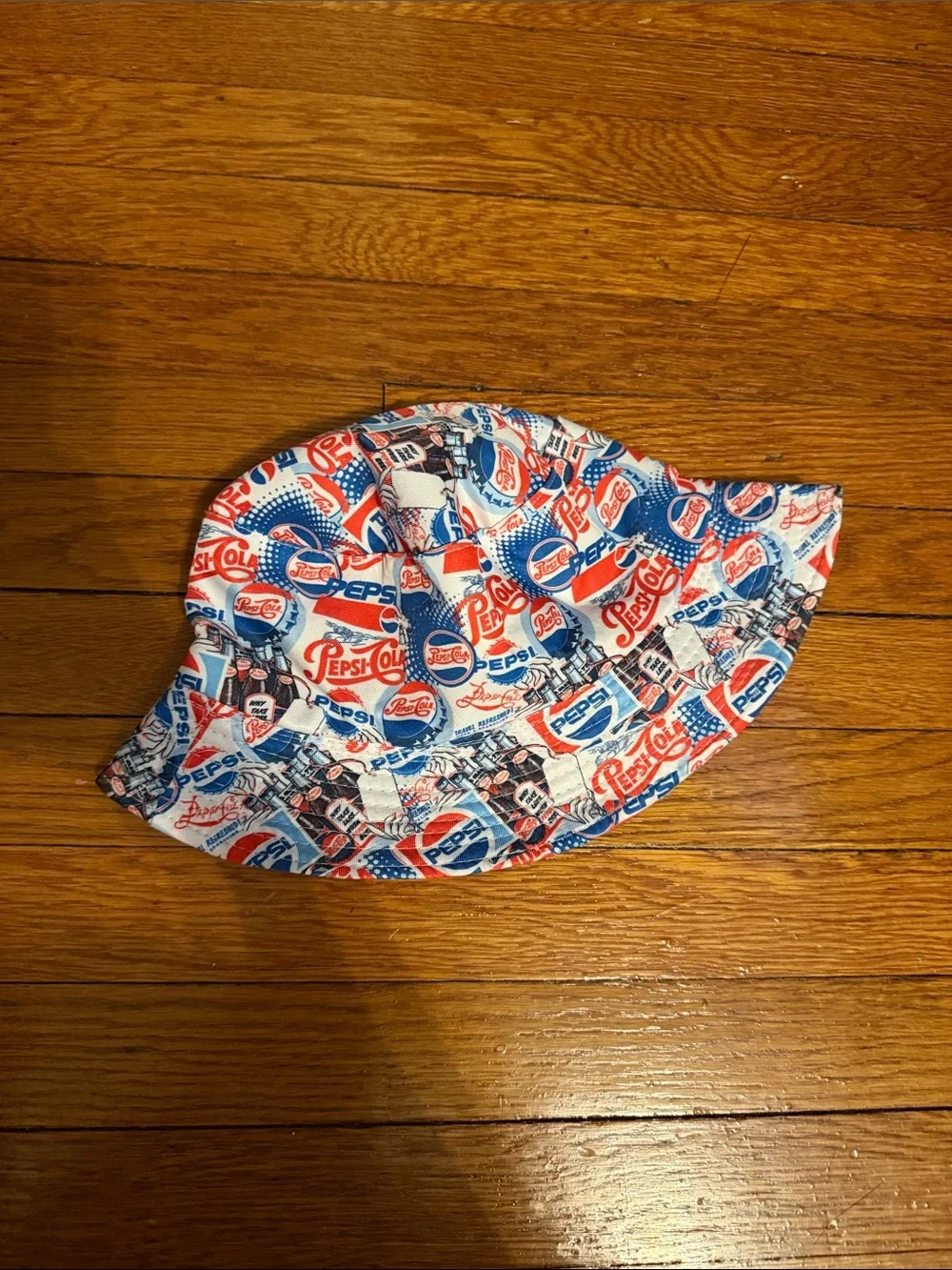 SHEIN Red White Blue Logo Print Bucket Hat - Picture 2 of 6